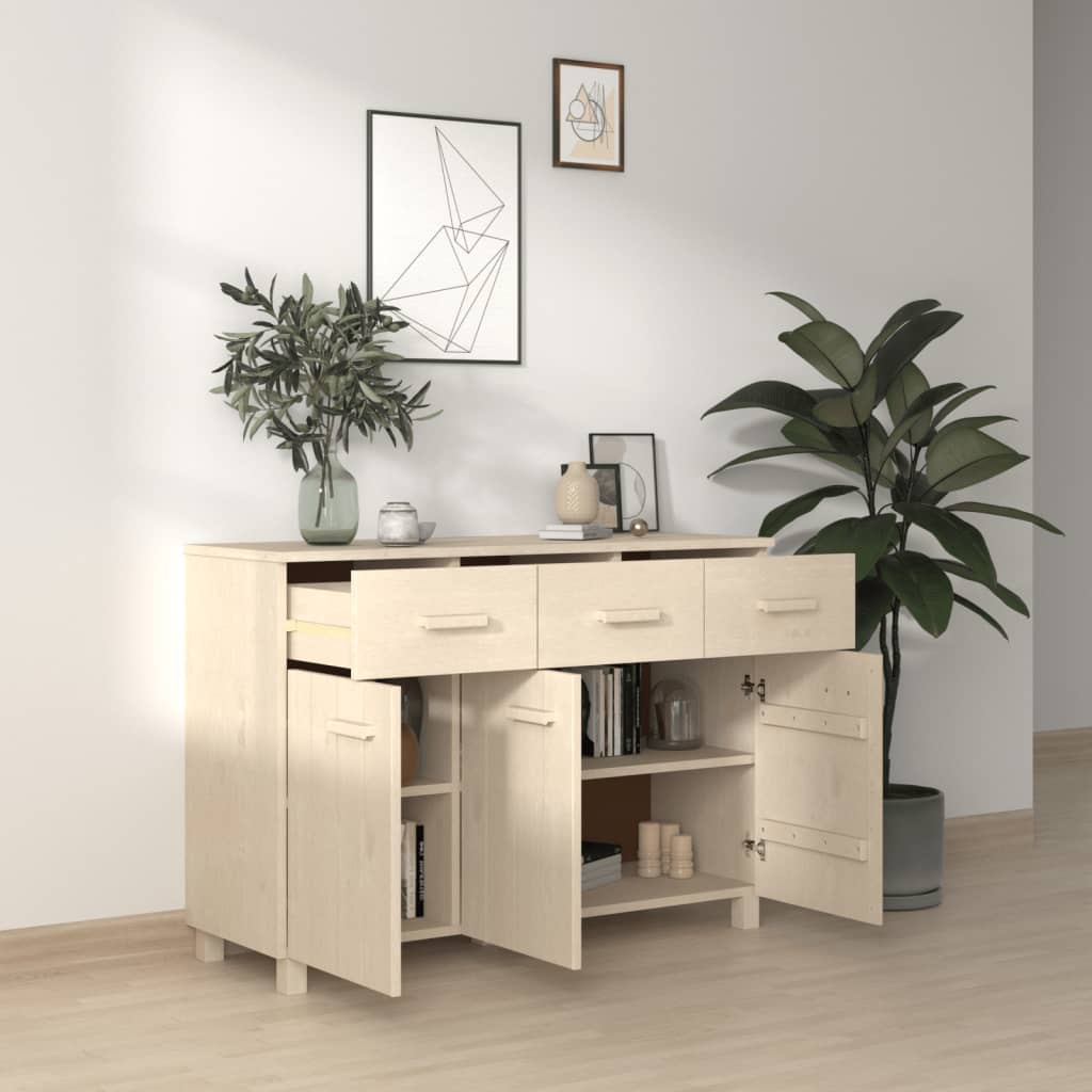 Sideboard HAMAR Honigbraun 113x40x80 cm Massivholz Kiefer