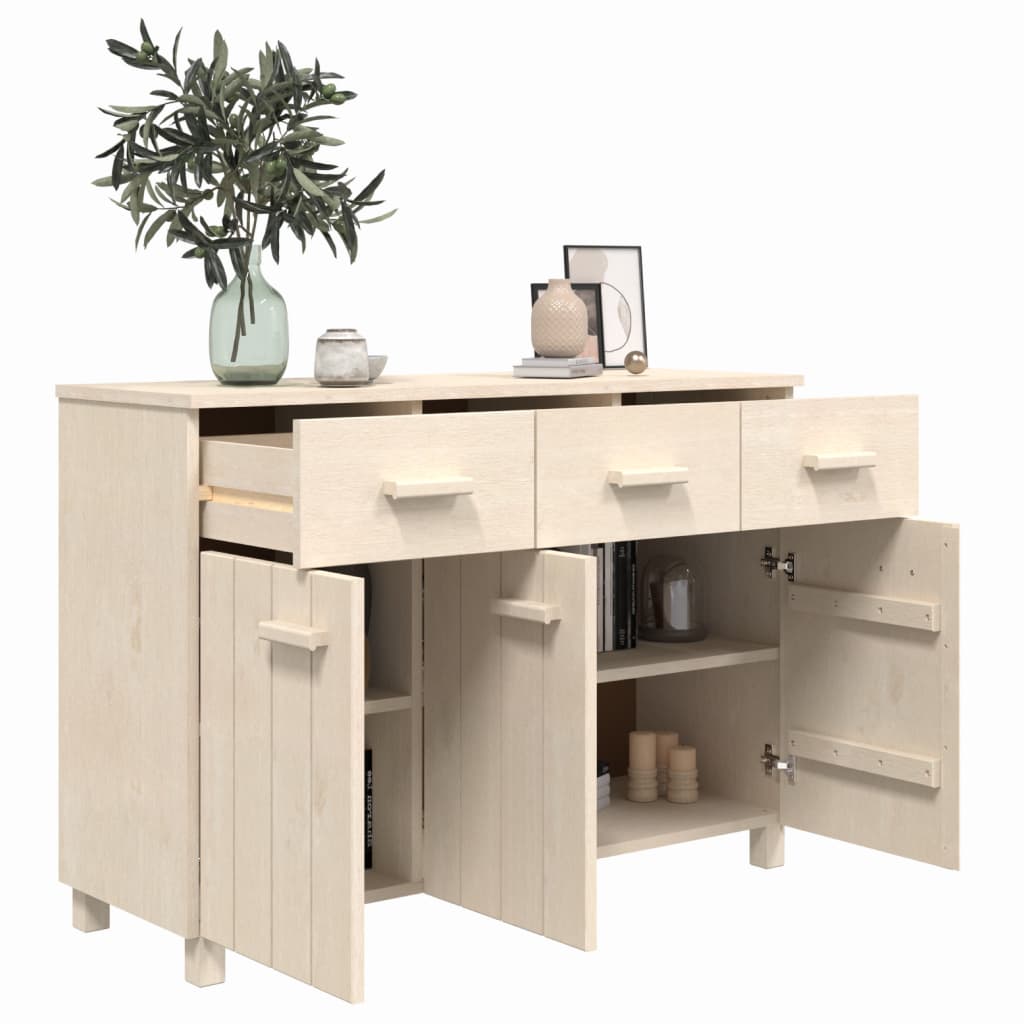 Sideboard HAMAR Honigbraun 113x40x80 cm Massivholz Kiefer