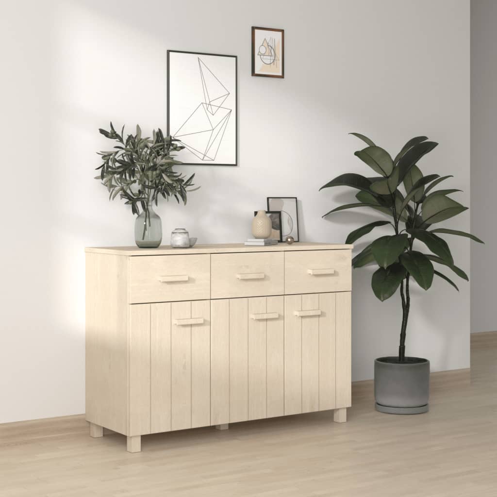 Sideboard HAMAR Honigbraun 113x40x80 cm Massivholz Kiefer
