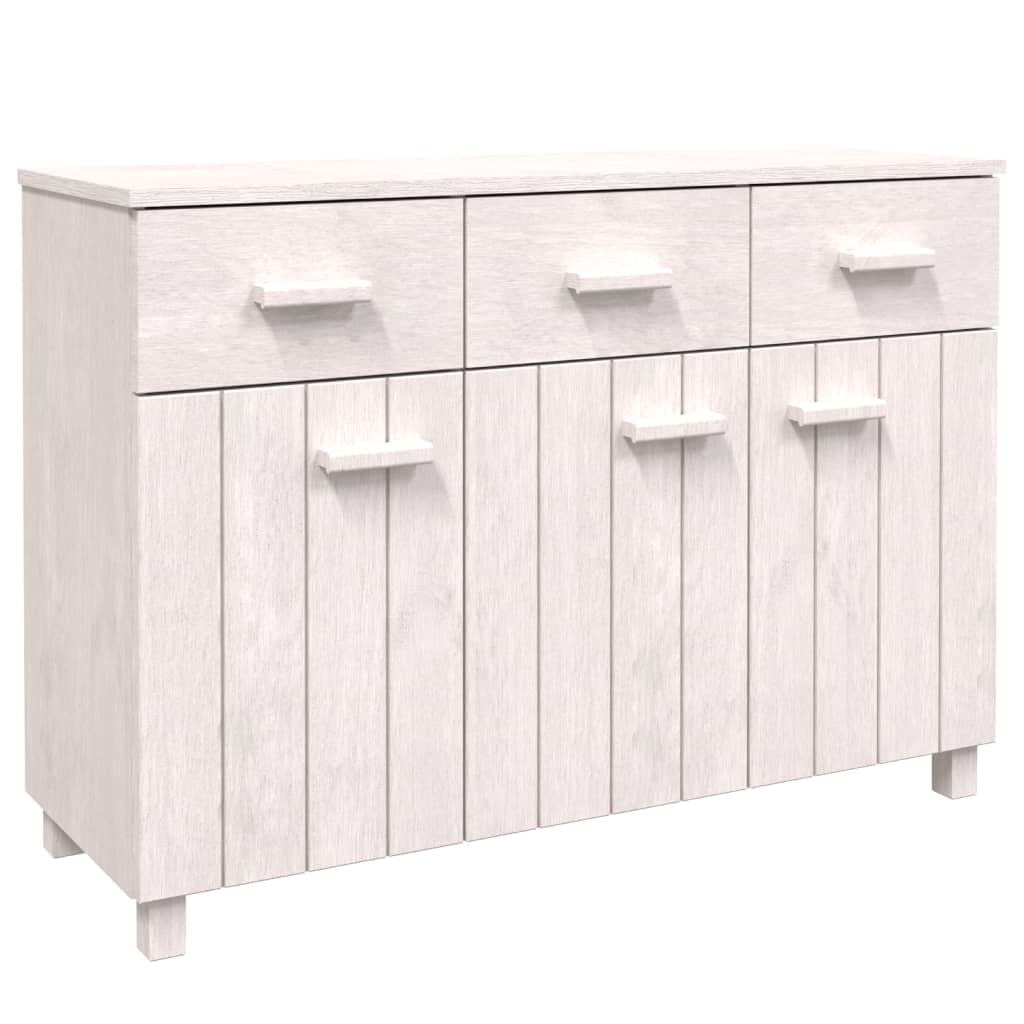 Sideboard HAMAR Weiß 113x40x80 cm Massivholz Kiefer