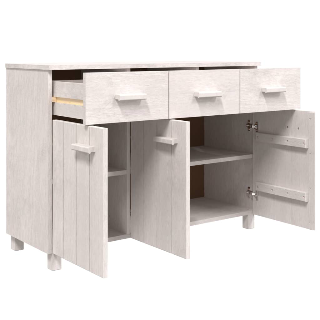 Sideboard HAMAR Weiß 113x40x80 cm Massivholz Kiefer