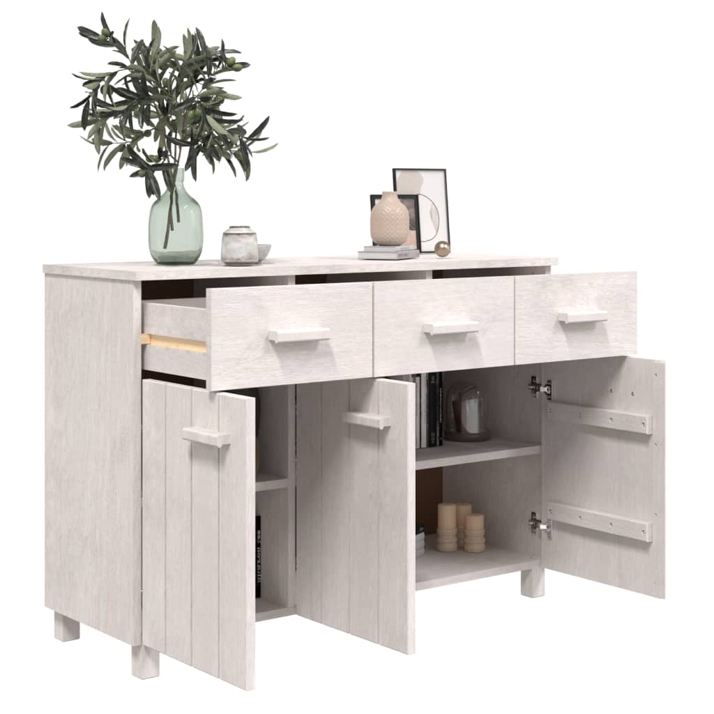 Sideboard HAMAR Weiß 113x40x80 cm Massivholz Kiefer