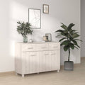 Sideboard HAMAR Weiß 113x40x80 cm Massivholz Kiefer