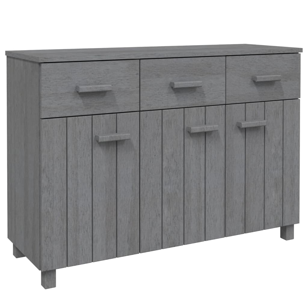Sideboard HAMAR Dunkelgrau 113x40x80 cm Massivholz Kiefer