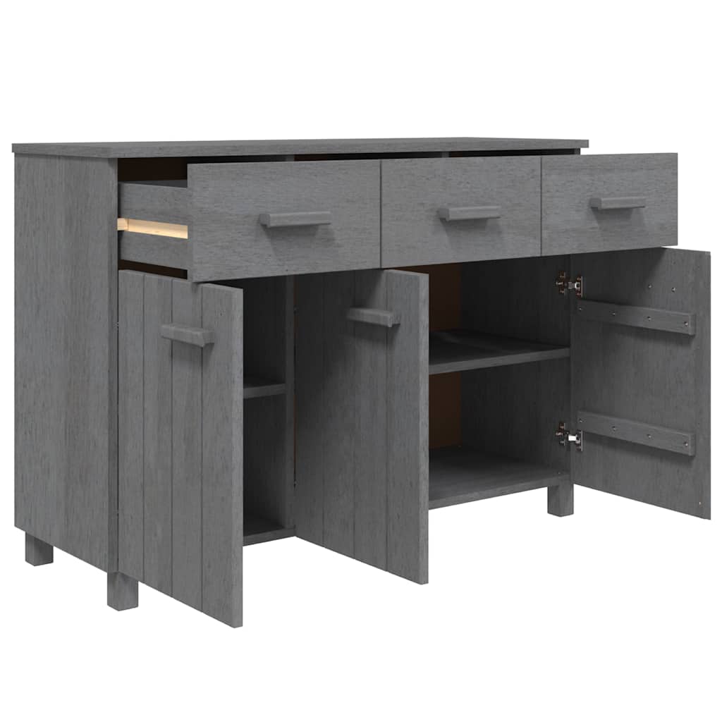 Sideboard HAMAR Dunkelgrau 113x40x80 cm Massivholz Kiefer