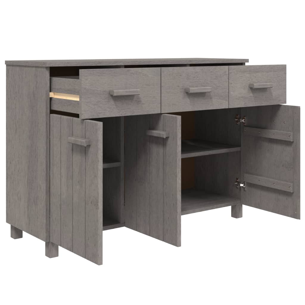 Sideboard HAMAR Hellgrau 113x40x80 cm Massivholz Kiefer