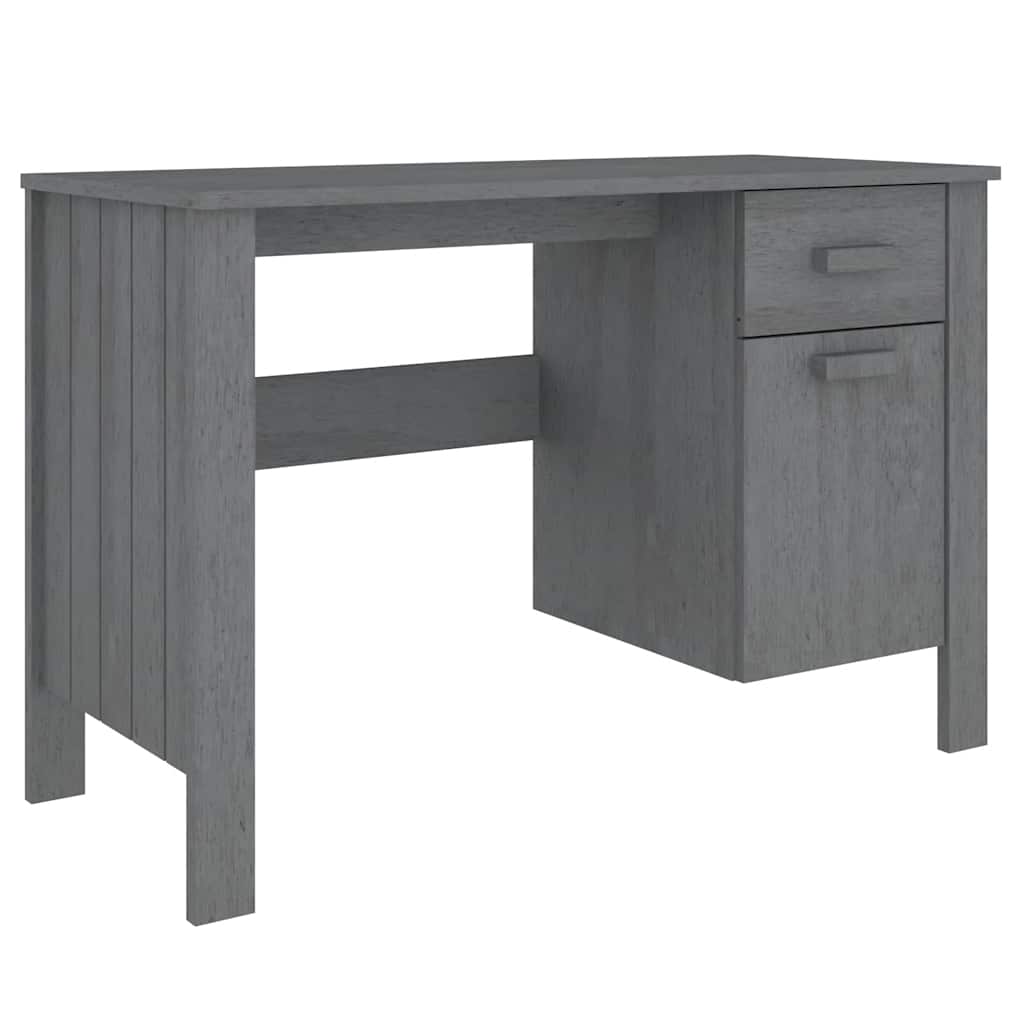 Schreibtisch HAMAR Dunkelgrau 113x50x75 cm Massivholz Kiefer