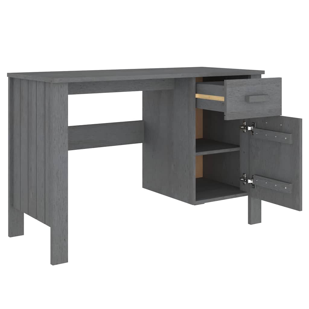 Schreibtisch HAMAR Dunkelgrau 113x50x75 cm Massivholz Kiefer