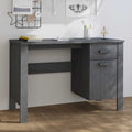 Schreibtisch HAMAR Dunkelgrau 113x50x75 cm Massivholz Kiefer