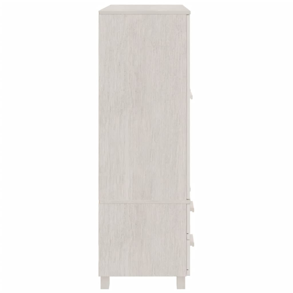 Kleiderschrank HAMAR Weiß 99x45x137 cm Massivholz Kiefer