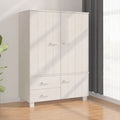 Kleiderschrank HAMAR Weiß 99x45x137 cm Massivholz Kiefer