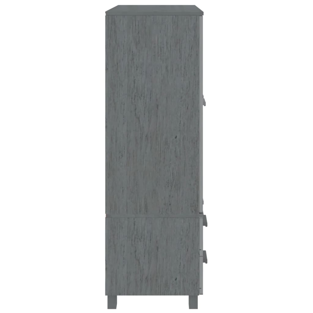 Kleiderschrank HAMAR Dunkelgrau 99x45x137 cm Massivholz Kiefer
