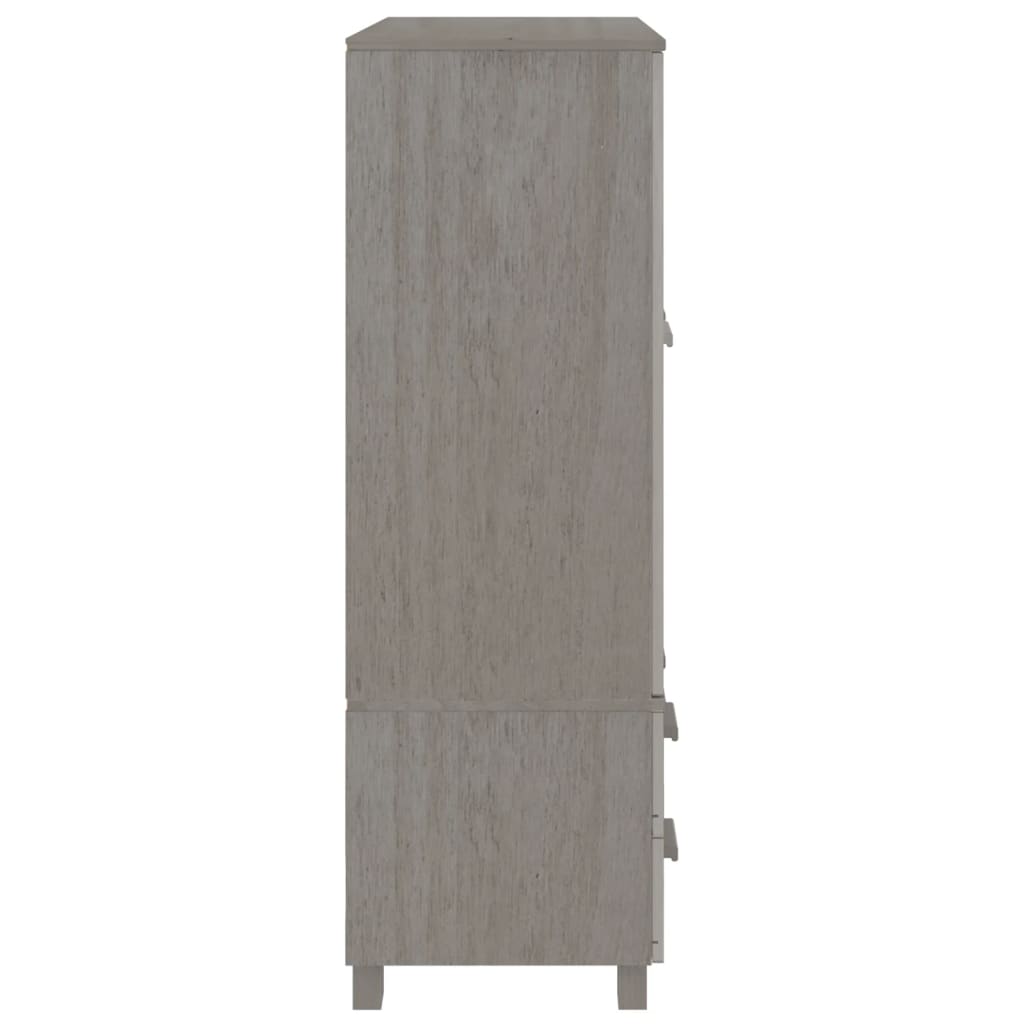 Kleiderschrank HAMAR Hellgrau 99x45x137 cm Massivholz Kiefer