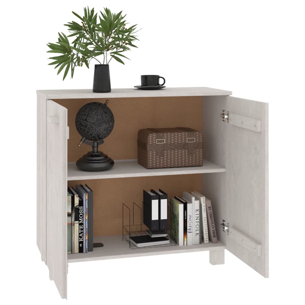 Sideboard HAMAR Weiß 85x35x80 cm Massivholz Kiefer