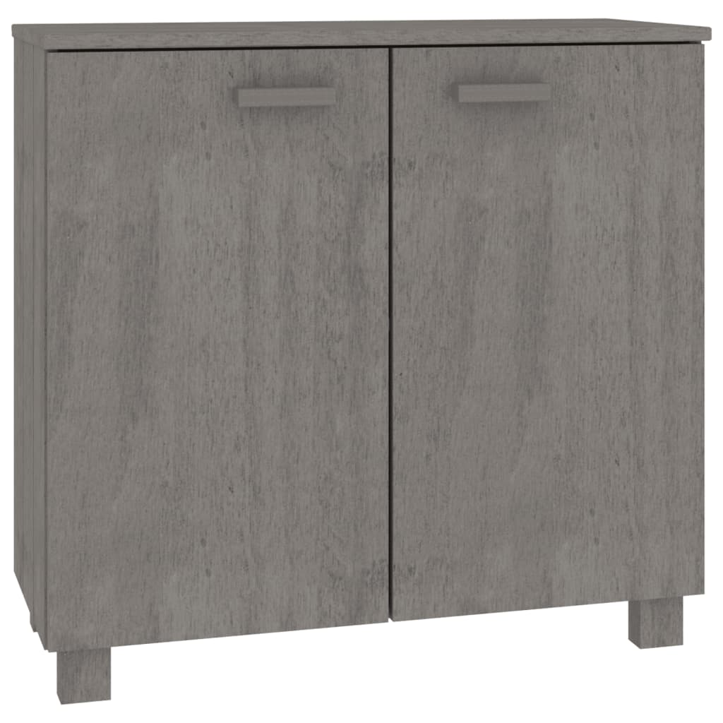 Sideboard HAMAR Hellgrau 85x35x80 cm Massivholz Kiefer