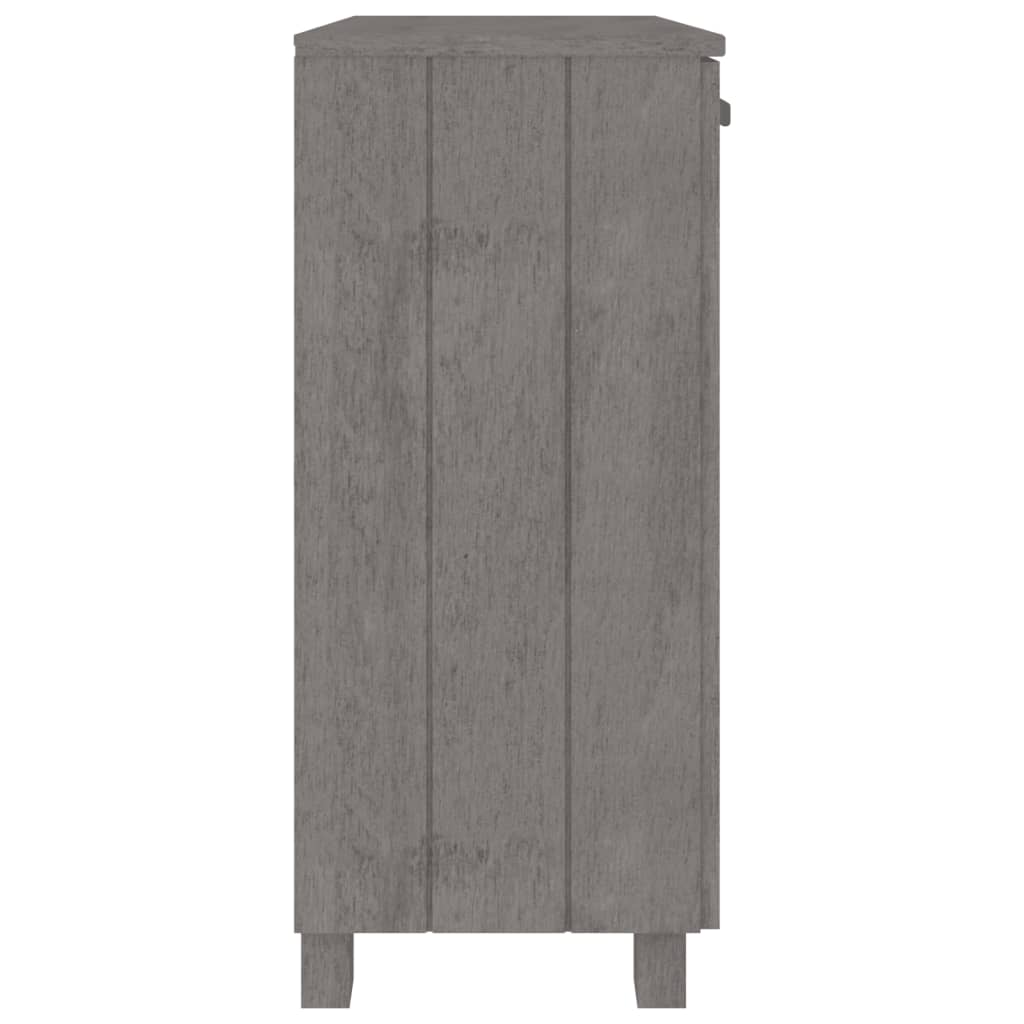 Sideboard HAMAR Hellgrau 85x35x80 cm Massivholz Kiefer