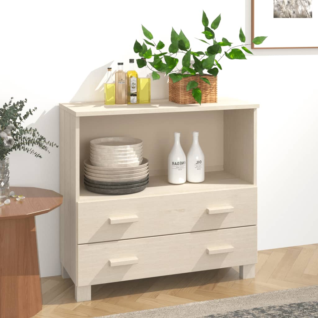 Sideboard HAMAR Honigbraun 85x35x80 cm Massivholz Kiefer