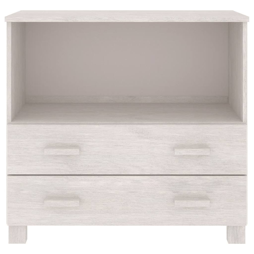 Sideboard HAMAR Weiß 85x35x80 cm Massivholz Kiefer