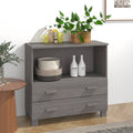 Sideboard HAMAR Hellgrau 85x35x80 cm Massivholz Kiefer