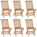 Klappbare Gartenstühle 6 Stk. Massivholz Teak