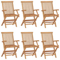 Klappbare Gartenstühle 6 Stk. Massivholz Teak
