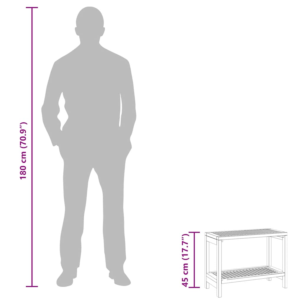 Badezimmer-Beistelltisch 60x30x45 cm Massivholz Teak