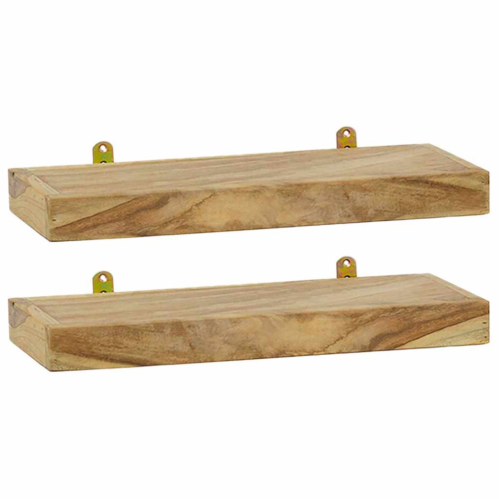 Wandregale 2 Stk. 40x15x4 cm Massivholz Teak
