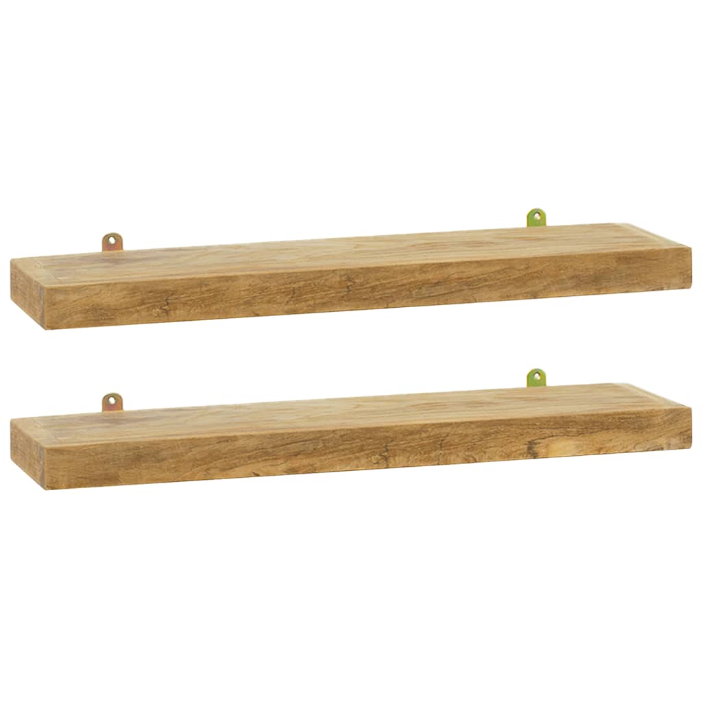 Wandregale 2 Stk. 60x15x4 cm Massivholz Teak