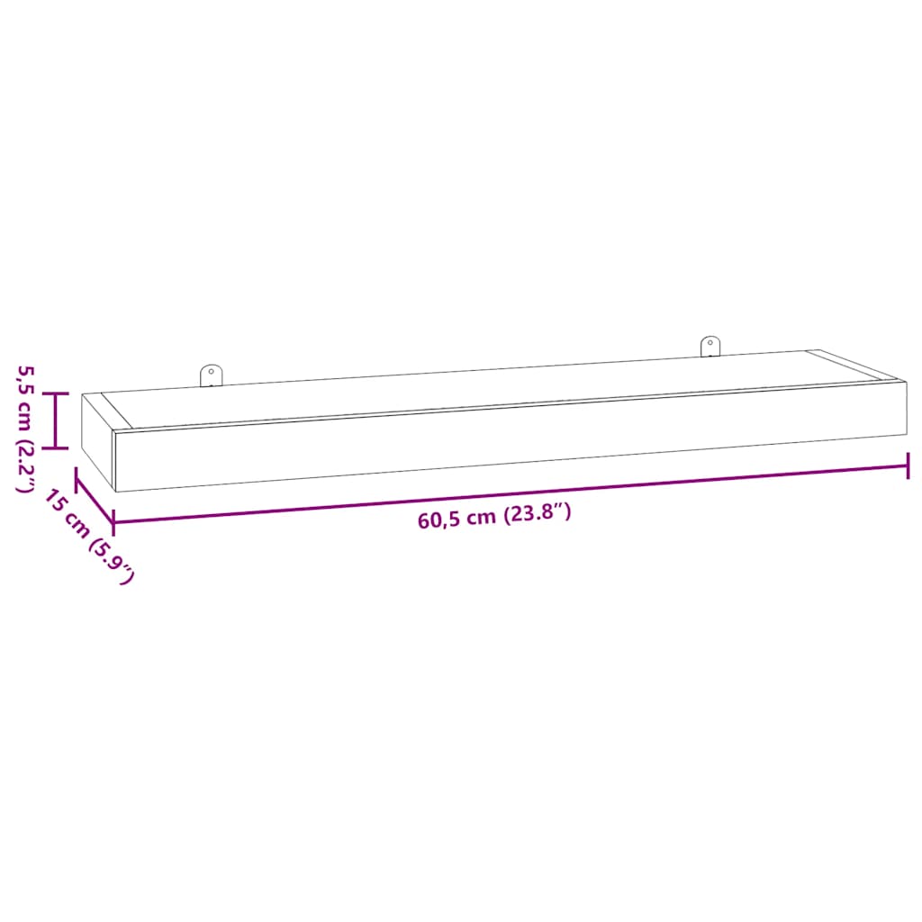 Wandregale 2 Stk. 60x15x4 cm Massivholz Teak