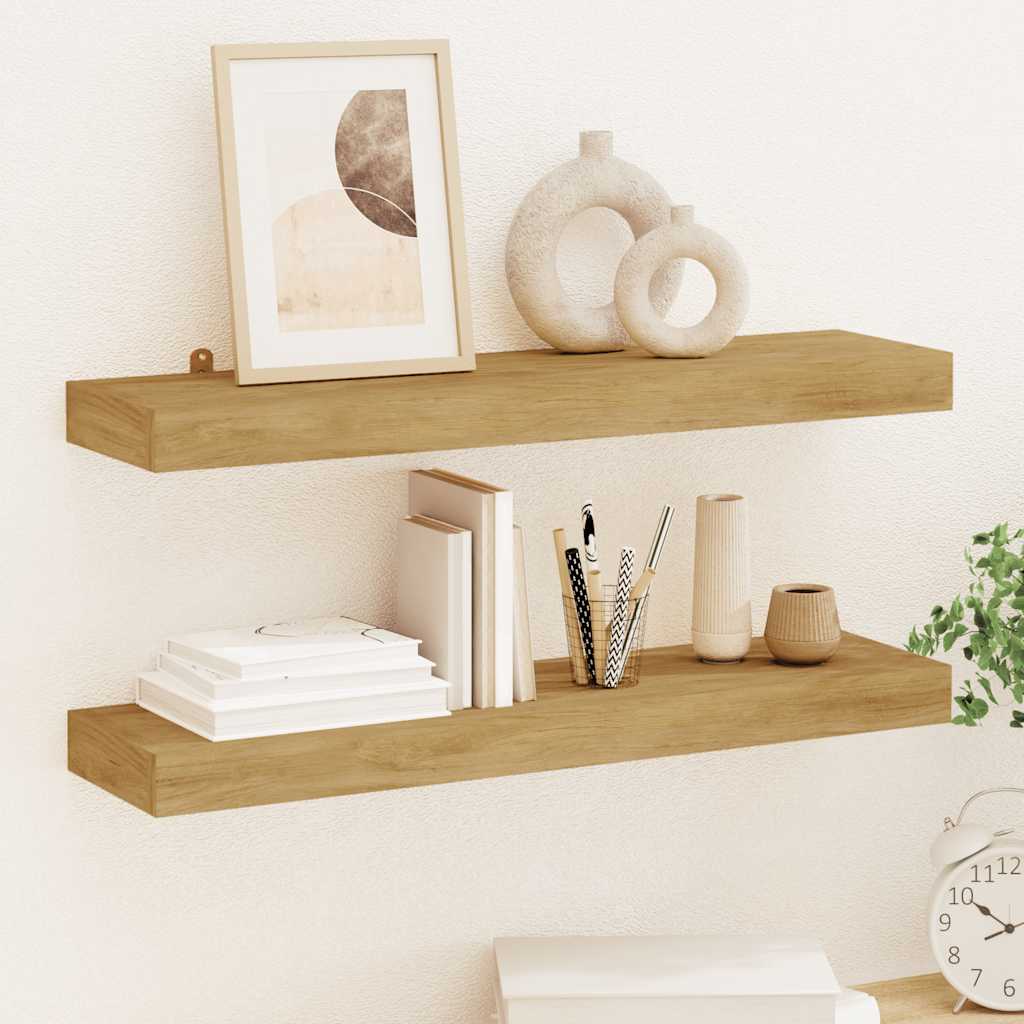 Wandregale 2 Stk. 60x15x4 cm Massivholz Teak
