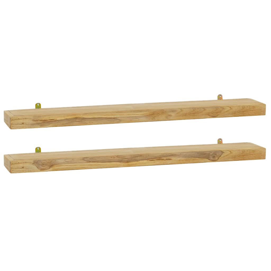 Wandregale 2 Stk. 90x15x4 cm Massivholz Teak