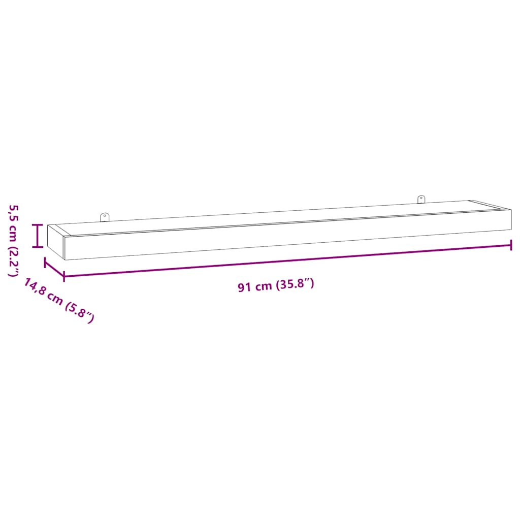 Wandregale 2 Stk. 90x15x4 cm Massivholz Teak