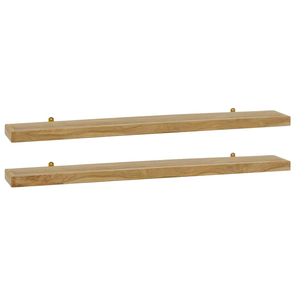 Wandregale 2 Stk. 110x15x4 cm Massivholz Teak