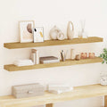 Wandregale 2 Stk. 110x15x4 cm Massivholz Teak