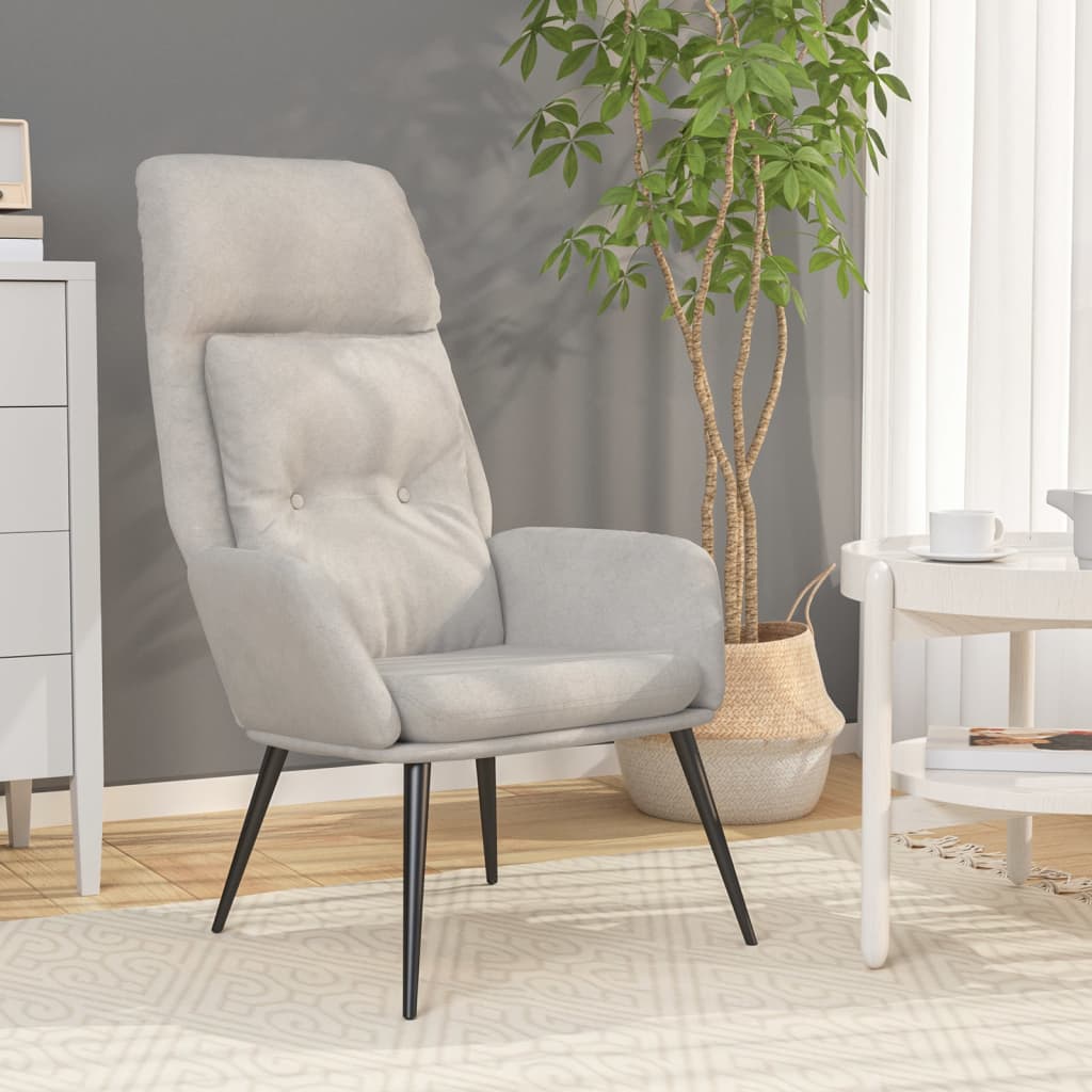 Relaxsessel Hellgrau Wildleder-Optik