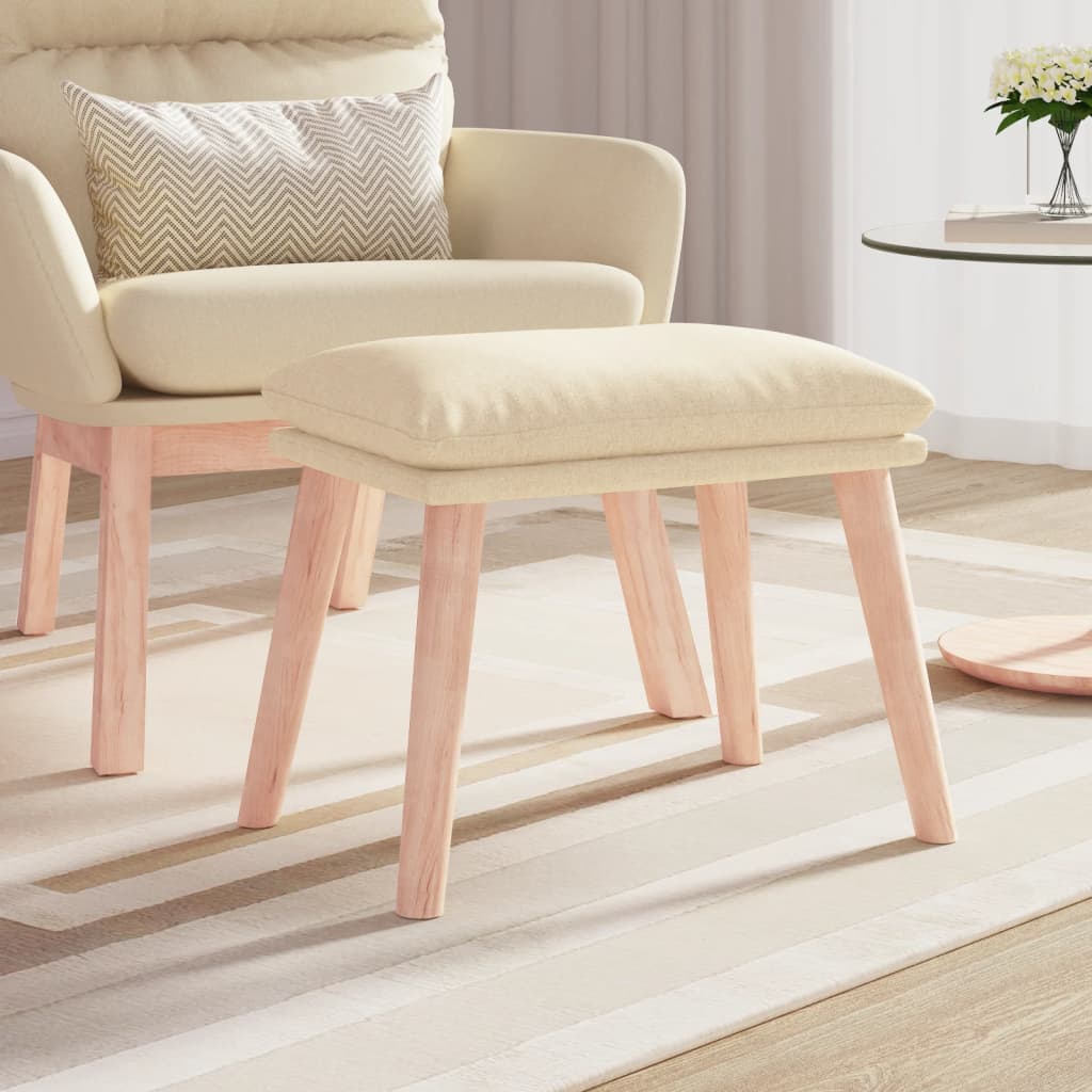 Fußhocker Creme 45x29,5x35 cm Stoff