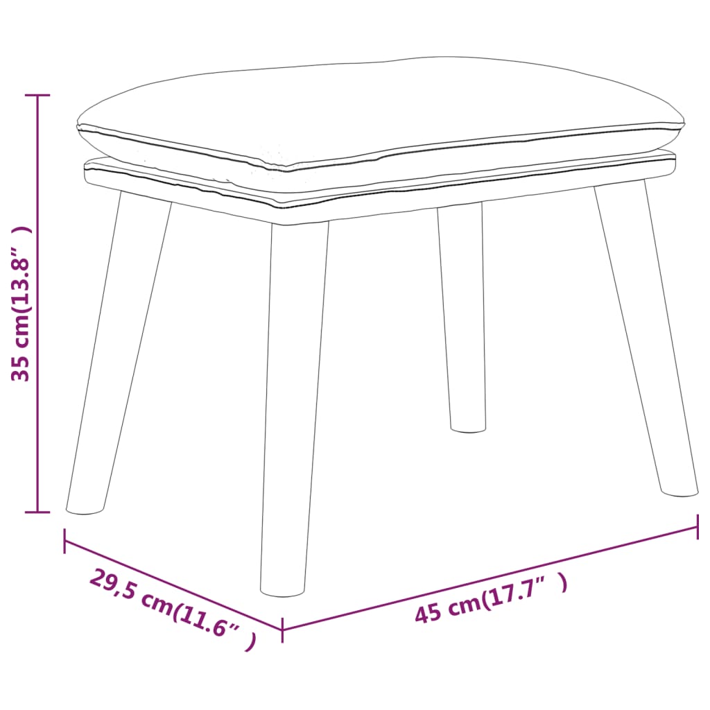 Fußhocker Braun 45x29,5x35 cm Stoff