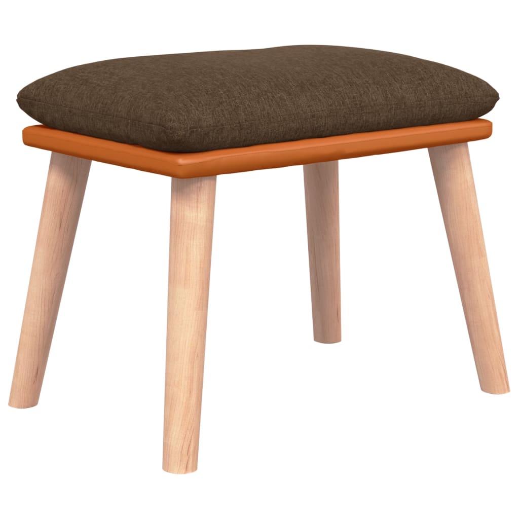 Fußhocker Braun 45x29,5x35 cm Stoff und Kunstleder