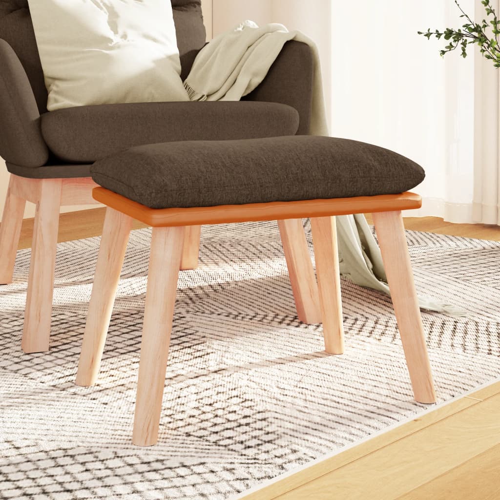 Fußhocker Braun 45x29,5x35 cm Stoff und Kunstleder