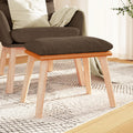 Fußhocker Braun 45x29,5x35 cm Stoff und Kunstleder