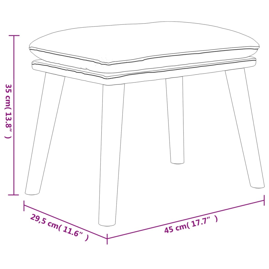 Fußhocker Braun 45x29,5x35 cm Samt