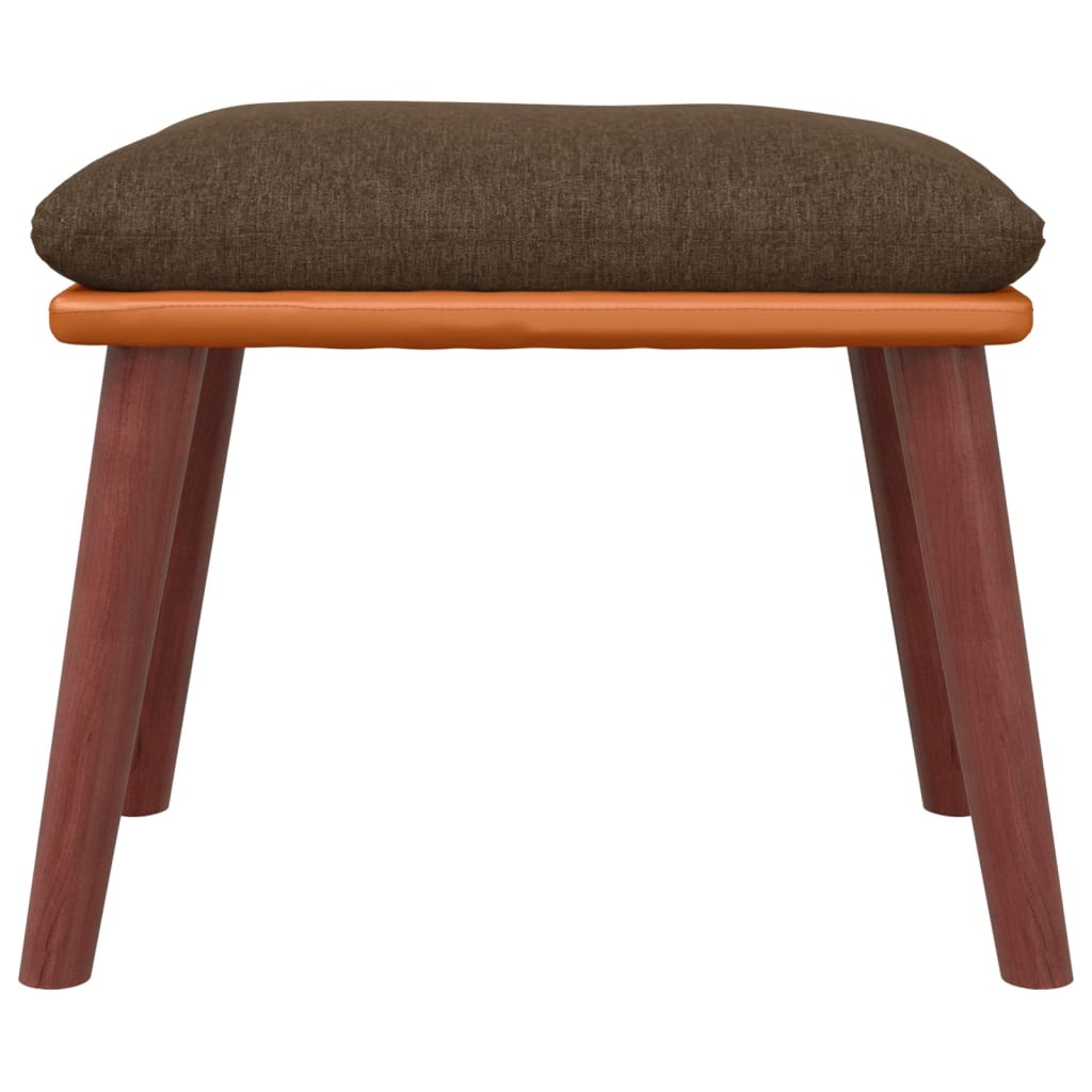 Fußhocker Braun 45x29,5x35 cm Stoff und Kunstleder