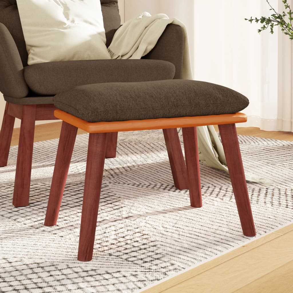 Fußhocker Braun 45x29,5x35 cm Stoff und Kunstleder