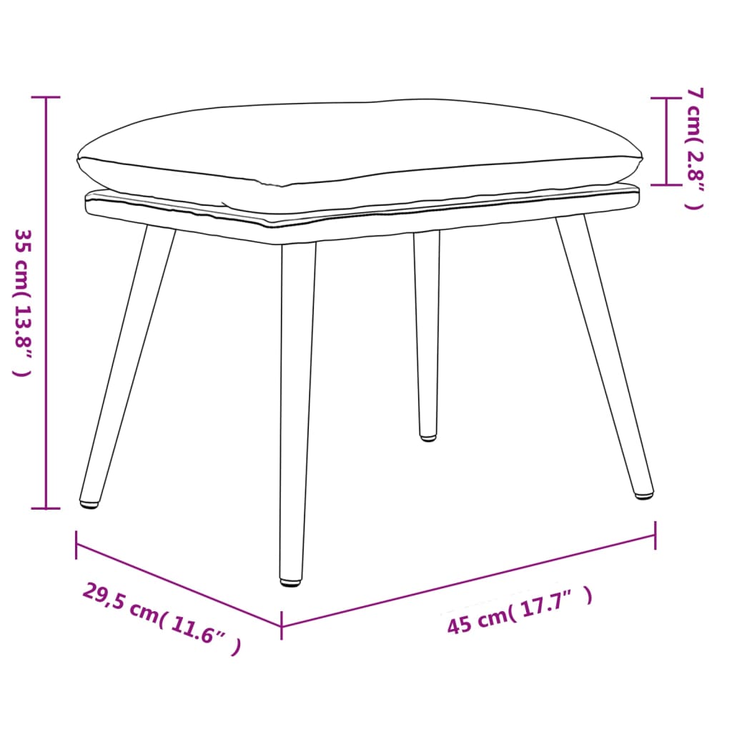 Fußhocker Dunkelgrau 45x29,5x35 cm Samt