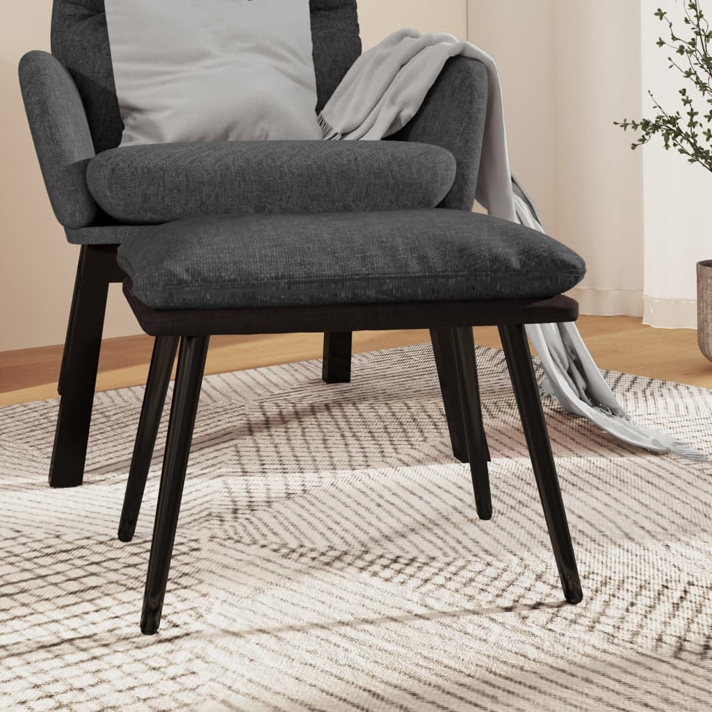Fußhocker Dunkelgrau 45x29,5x35 cm Stoff und Kunstleder