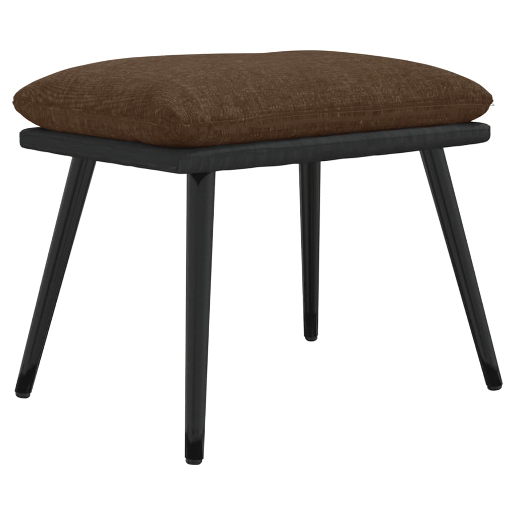 Fußhocker Braun 45x29,5x35 cm Stoff und Kunstleder
