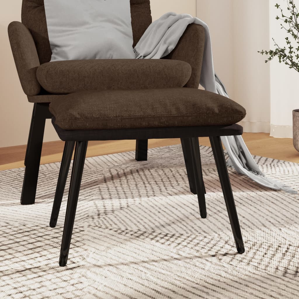 Fußhocker Braun 45x29,5x35 cm Stoff und Kunstleder