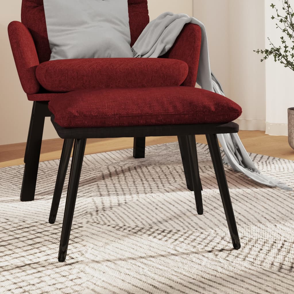 Fußhocker Weinrot 45x29,5x35 cm Stoff und Kunstleder
