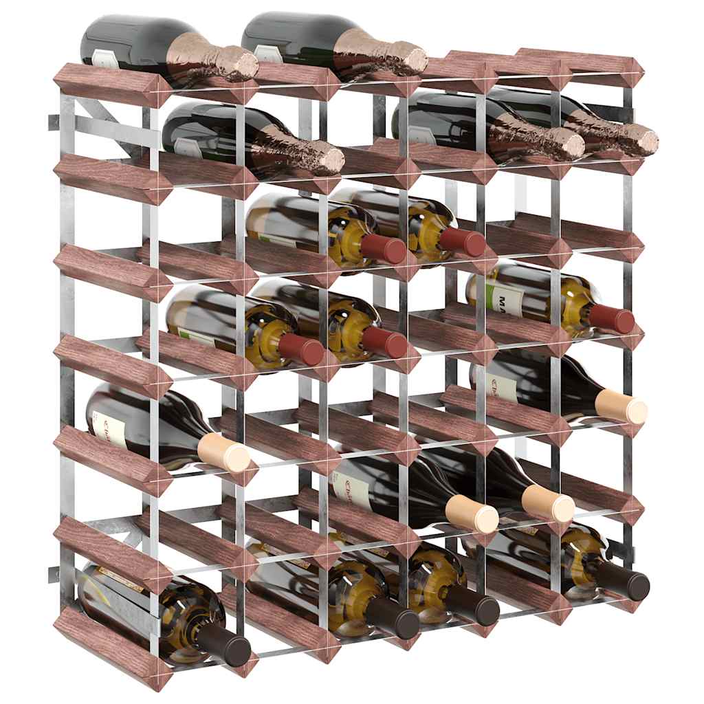 Weinregal für 42 Flaschen Braun Massivholz Kiefer