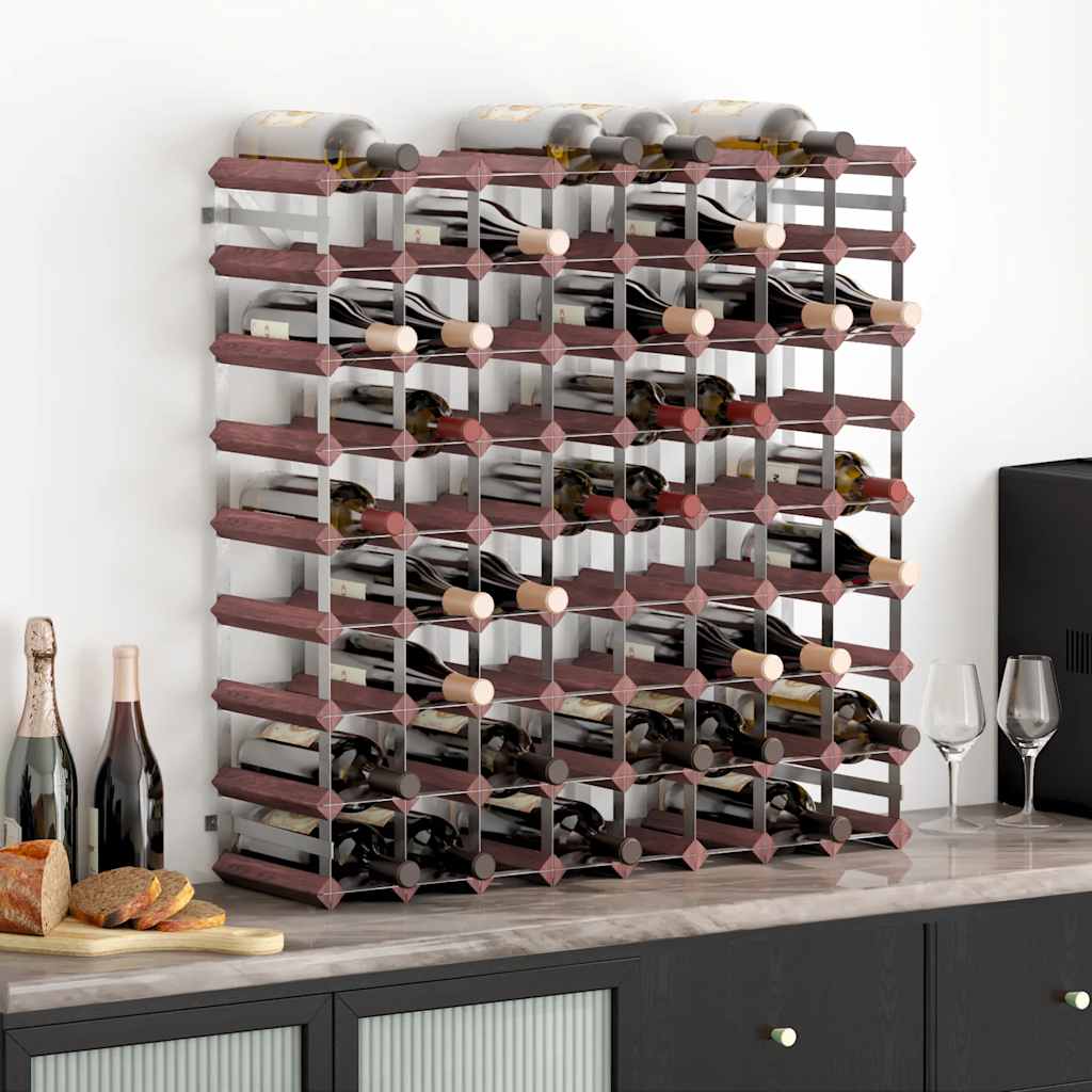 Weinregal für 72 Flaschen Braun Massivholz Kiefer